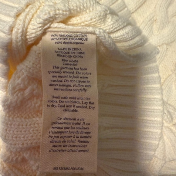 Faherty Cream Cable Knit Vest Small - Picture 5 of 7